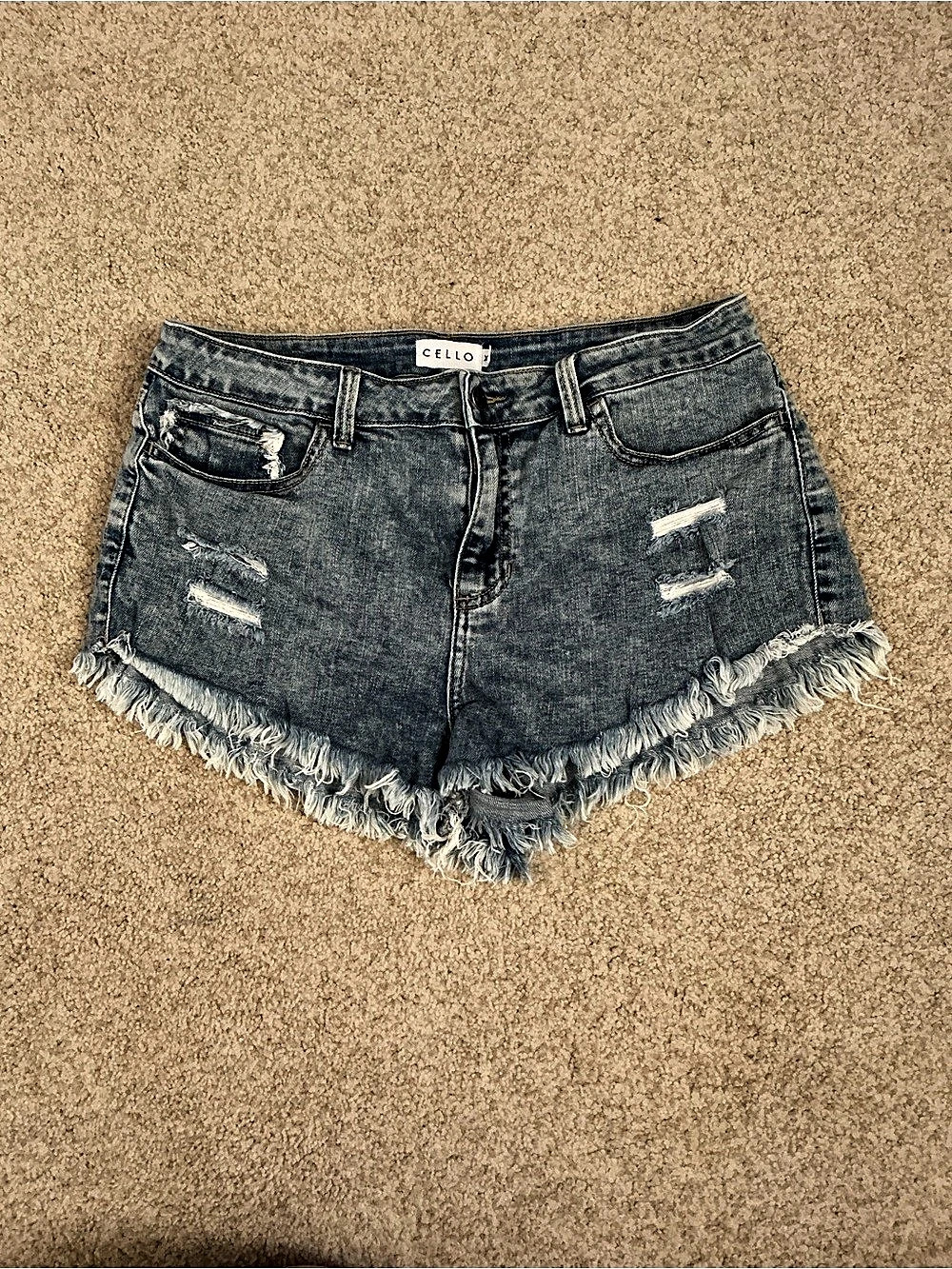 Cello Distressed Denim Jean Shorts Size XL - Picture 1 of 4